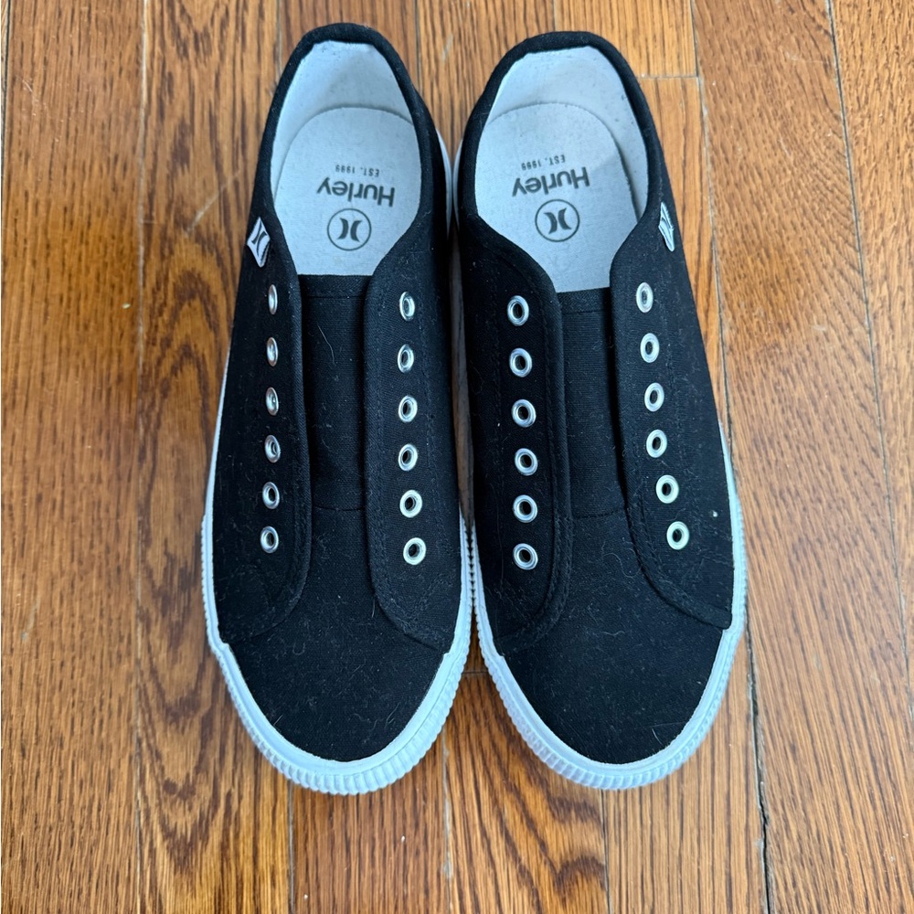 Hurley Men's Black Slip-On Sneakers